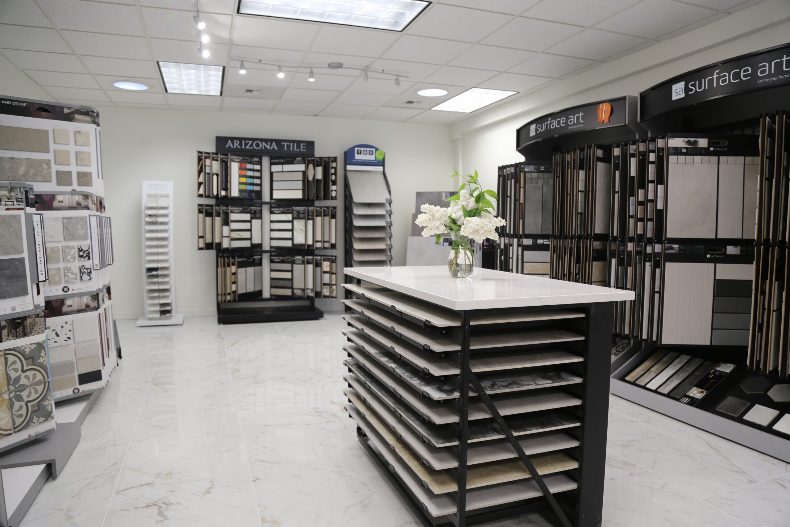 Pacific Northwest Interiors Tacoma showroom with flooring and countertop samples